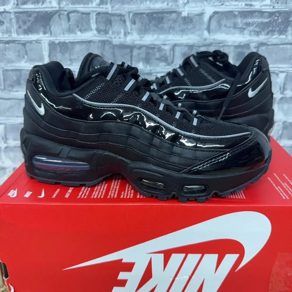 Nike Air Max 95 OG Big Bubble Triple Black Patent IB6397-001 Womens Size 7 New